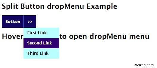 CSSで分割ボタンのドロップダウンを作成するにはどうすればよいですか？ 