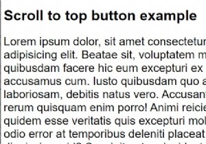 CSSを使用してトップに戻るスクロールボタンを作成するにはどうすればよいですか？ 