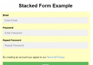 CSSでスタックフォームを作成するにはどうすればよいですか？ 