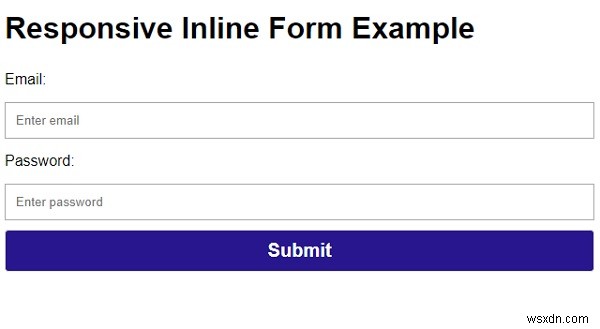 CSSでレスポンシブインラインフォームを作成するにはどうすればよいですか？ 