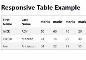 CSSでレスポンシブテーブルを作成するにはどうすればよいですか？ 