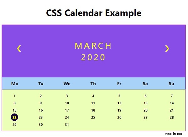 CSSでカレンダーを作成するにはどうすればよいですか？ 