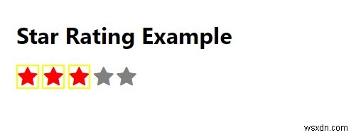 CSSを使用して簡単な星評価の外観を作成するにはどうすればよいですか？ 