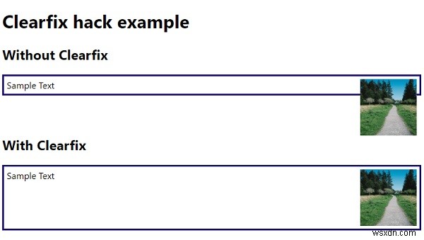 CSSを使用したclearfixハックでフロートをクリアする方法は？ 