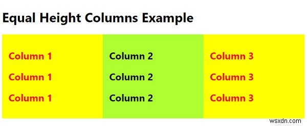 CSSで同じ高さの列を作成するにはどうすればよいですか？ 