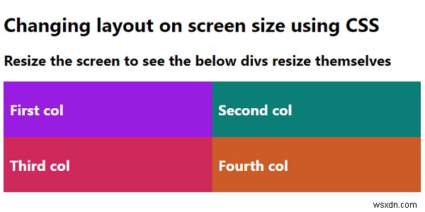 CSSを使用した画面サイズに基づくレイアウトの変更 