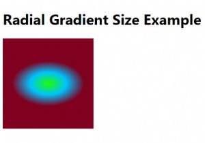 CSSを使用して放射状グラデーションのサイズを設定する 