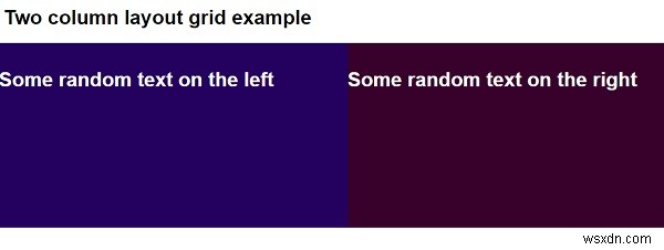 CSSで2列のレイアウトグリッドを作成するにはどうすればよいですか？ 