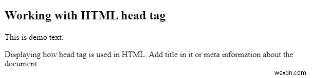 HTMLページでheadタグを使用するのはなぜですか？ 