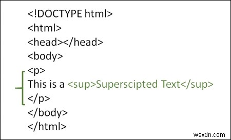 HTMLでテキストの上付き文字をマークする方法は？ 
