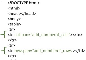 HTMLのテーブルrowspanとcolspanとは何ですか？ 