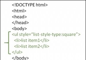 HTMLで四角い箇条書きの順序付けられていないリストを作成するにはどうすればよいですか？ 