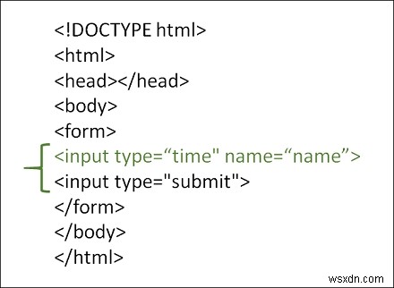 HTMLで時間入力タイプを使用するにはどうすればよいですか？ 