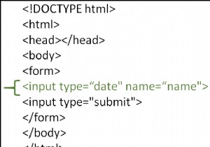 HTMLの日付フィールドで入力タイプフィールドを使用するにはどうすればよいですか？ 