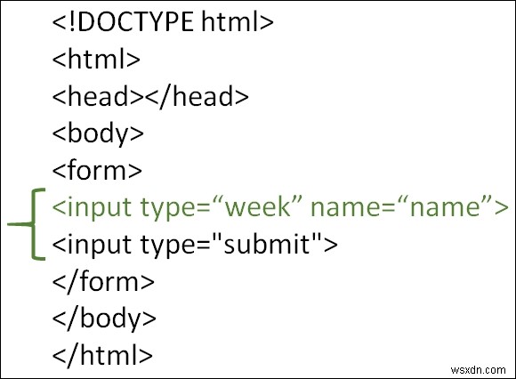 HTMLで週入力タイプを使用するにはどうすればよいですか？ 