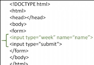 HTMLで週入力タイプを使用するにはどうすればよいですか？ 