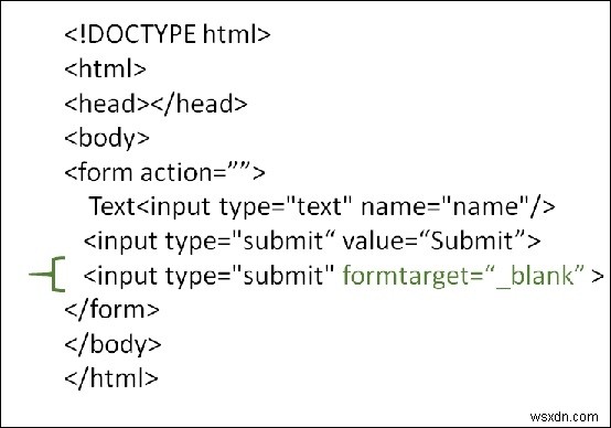 HTMLでformtarget属性を使用するにはどうすればよいですか？ 