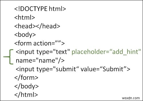 HTMLでプレースホルダー属性を使用するにはどうすればよいですか？ 