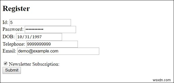 HTML input チェック済み属性 