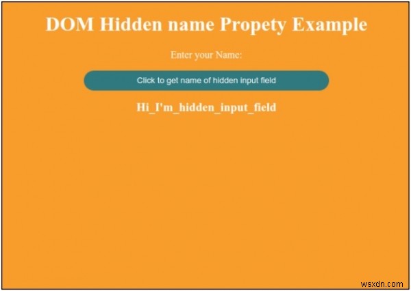HTMLDOM入力隠し名前プロパティ 