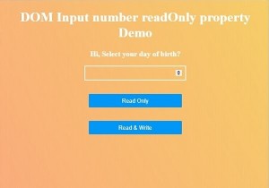 HTMLDOM入力番号readOnlyプロパティ 