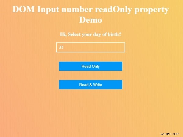 HTMLDOM入力番号readOnlyプロパティ 