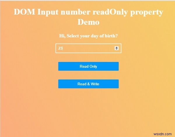 HTMLDOM入力番号readOnlyプロパティ 