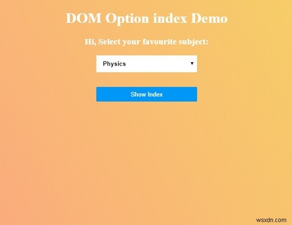 HTMLDOMオプションのインデックスプロパティ 