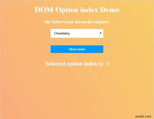 HTMLDOMオプションのインデックスプロパティ 