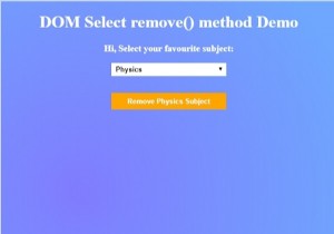 HTML DOM Select remove（）メソッド 