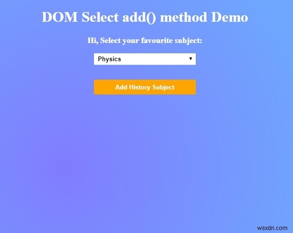 HTML DOM Select add（）メソッド 