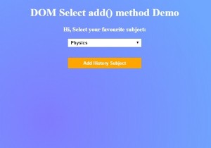 HTML DOM Select add（）メソッド 