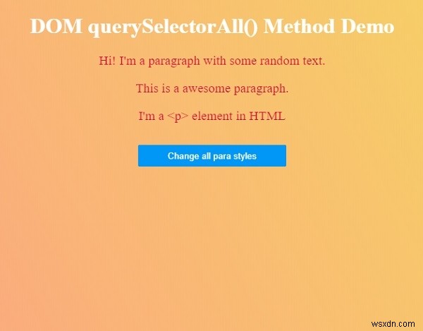 HTML DOM querySelectorAll（）メソッド 