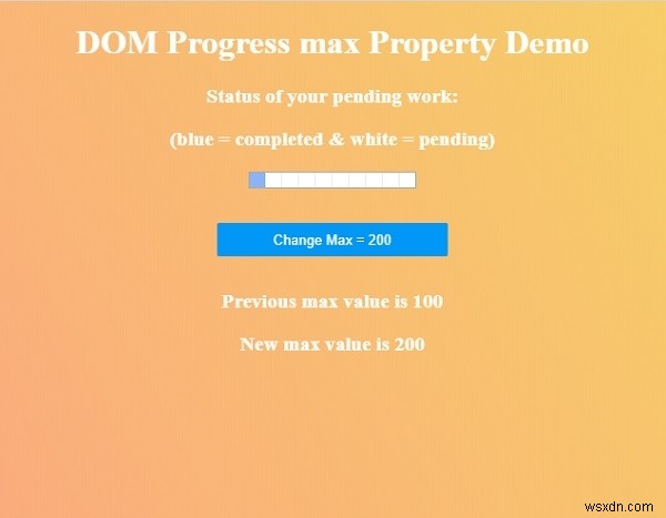 HTML DOMProgressmaxプロパティ 
