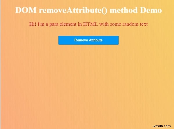 HTML DOM removeAttribute（）メソッド 