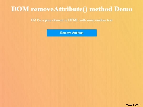 HTML DOM removeAttribute（）メソッド 