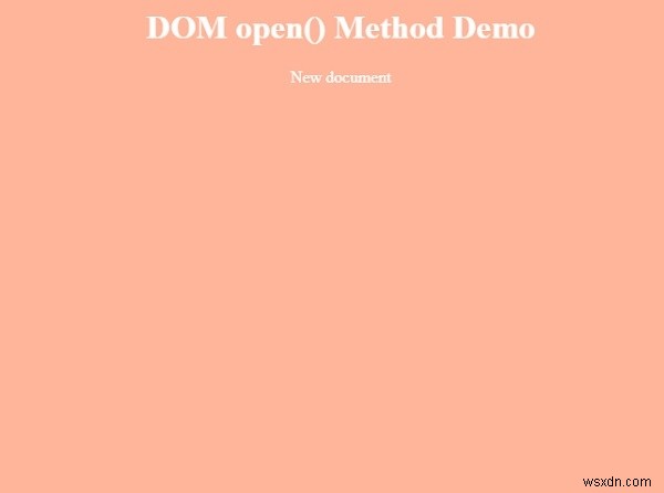 HTML DOM open（）メソッド 