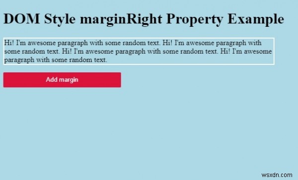 HTMLDOMスタイルmarginRightプロパティ 