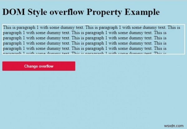 HTMLDOMスタイルのオーバーフロープロパティ 