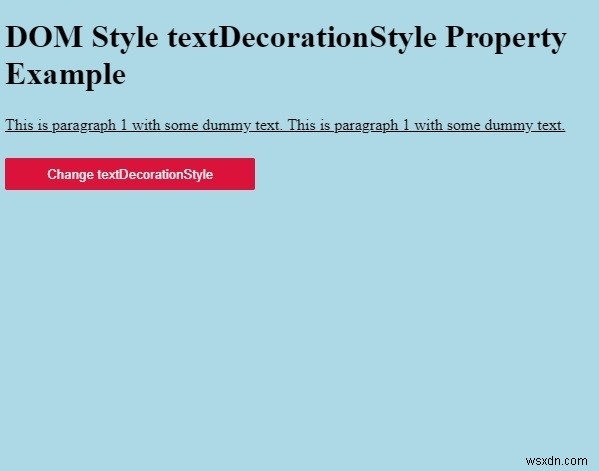 HTMLDOMスタイルtextDecorationStyleプロパティ 