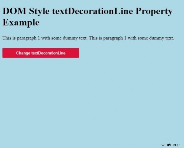 HTMLDOMスタイルのtextDecorationLineプロパティ 