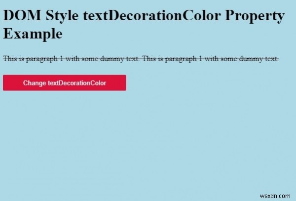 HTMLDOMスタイルtextDecorationColorプロパティ 