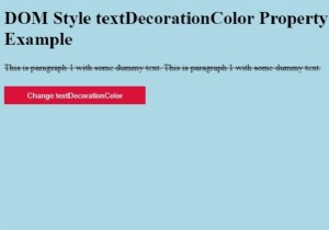 HTMLDOMスタイルtextDecorationColorプロパティ 