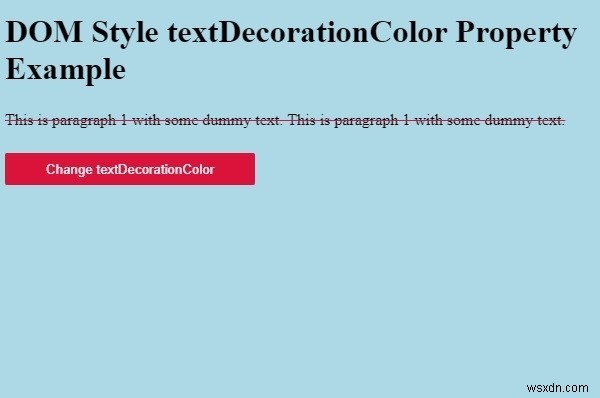 HTMLDOMスタイルtextDecorationColorプロパティ 