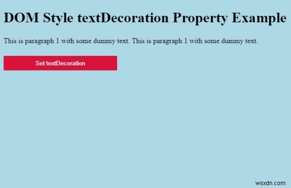 HTMLDOMスタイルのtextDecorationプロパティ 