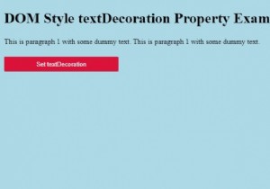 HTMLDOMスタイルのtextDecorationプロパティ 