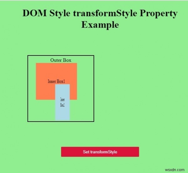 HTMLDOMスタイルtransformStyleプロパティ 