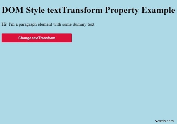 HTMLDOMスタイルのtextTransformプロパティ 