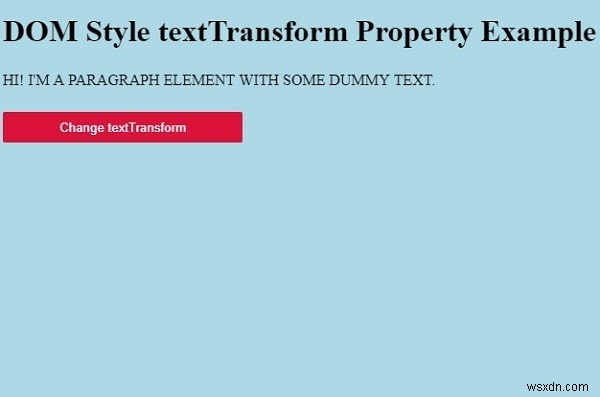 HTMLDOMスタイルのtextTransformプロパティ 