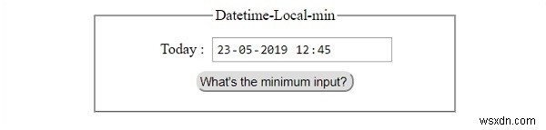 HTMLDOM入力DatetimeLocalminプロパティ 